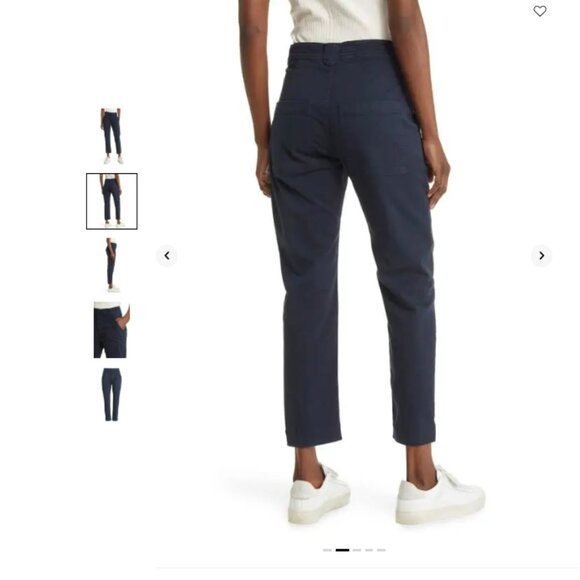 FRAME Laidback Trapunto Cotton Navy Cuff Utility Pants Straight Leg Size: 34 - Picture 2 of 2